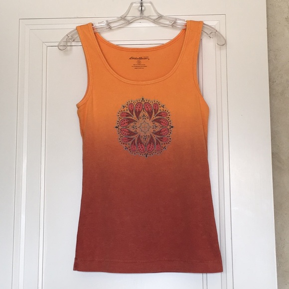 Eddie Bauer Tank Top Orange Ombré Size Small